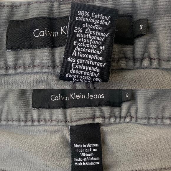 Calvin Klein Jeans Y2K Gray Cotton Corduroy Low Rise Straight Leg Pants Womens 6 - Picture 10 of 10